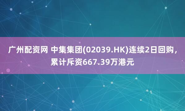 广州配资网 中集集团(02039.HK)连续2日回购，累计斥资667.39万港元
