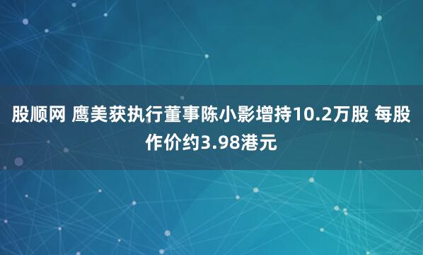 股顺网 鹰美获执行董事陈小影增持10.2万股 每股作价约3.98港元