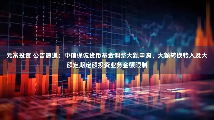 元富投资 公告速递：中信保诚货币基金调整大额申购、大额转换转入及大额定期定额投资业务金额限制